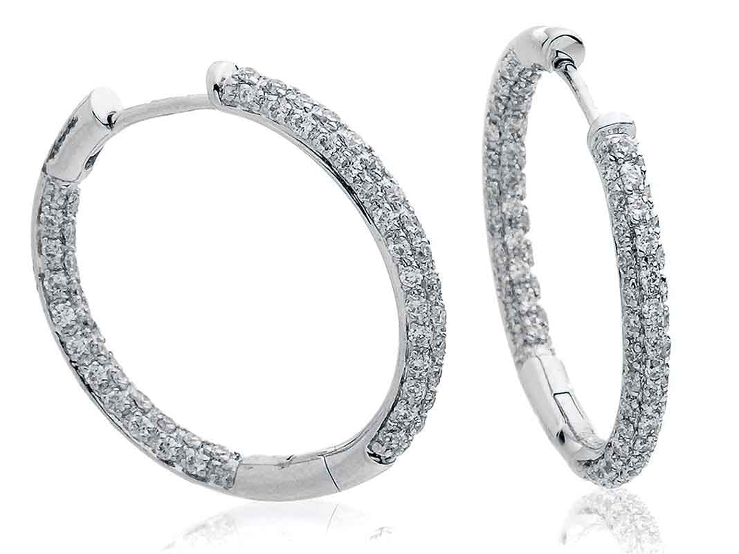 0.65 Carat Natural Hoop Diamond Earrings