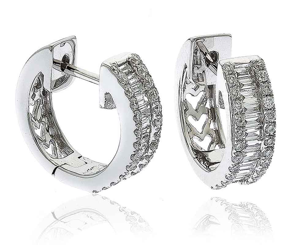 0.65 Carat Natural Hoop Diamond Earrings