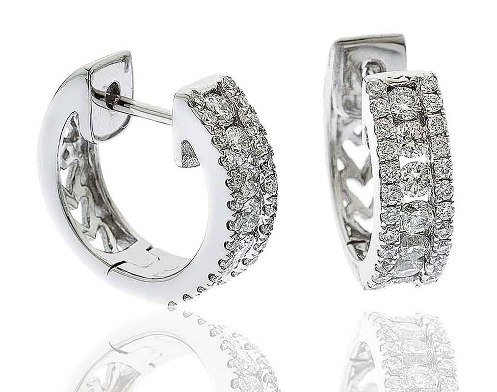 0.70 Carat Natural Hoop Diamond Earrings