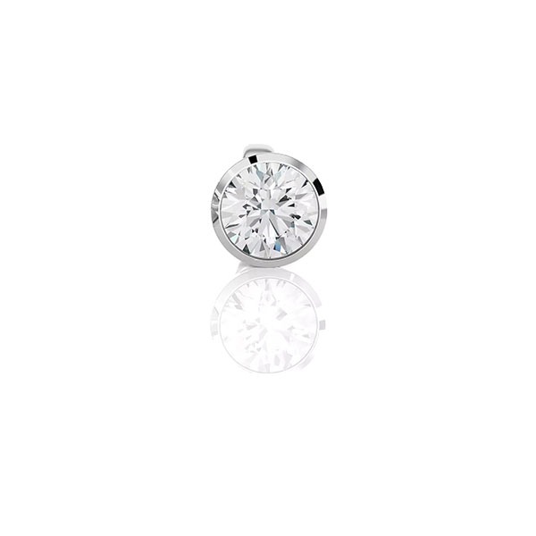 0.1 Ct Natural Round Cut Gabbie  Men's Diamond Earrings in 9K White Gold