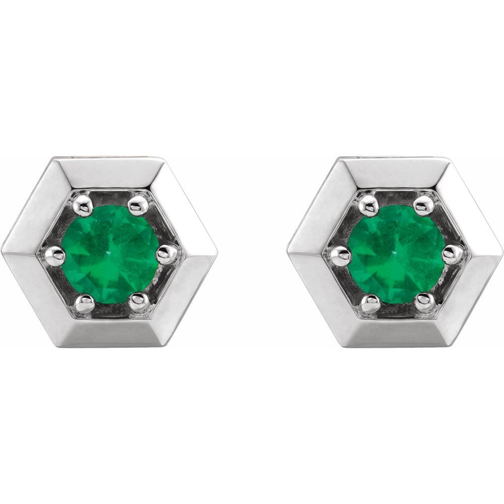 0.30 Carat Emerald Diamond Earrings