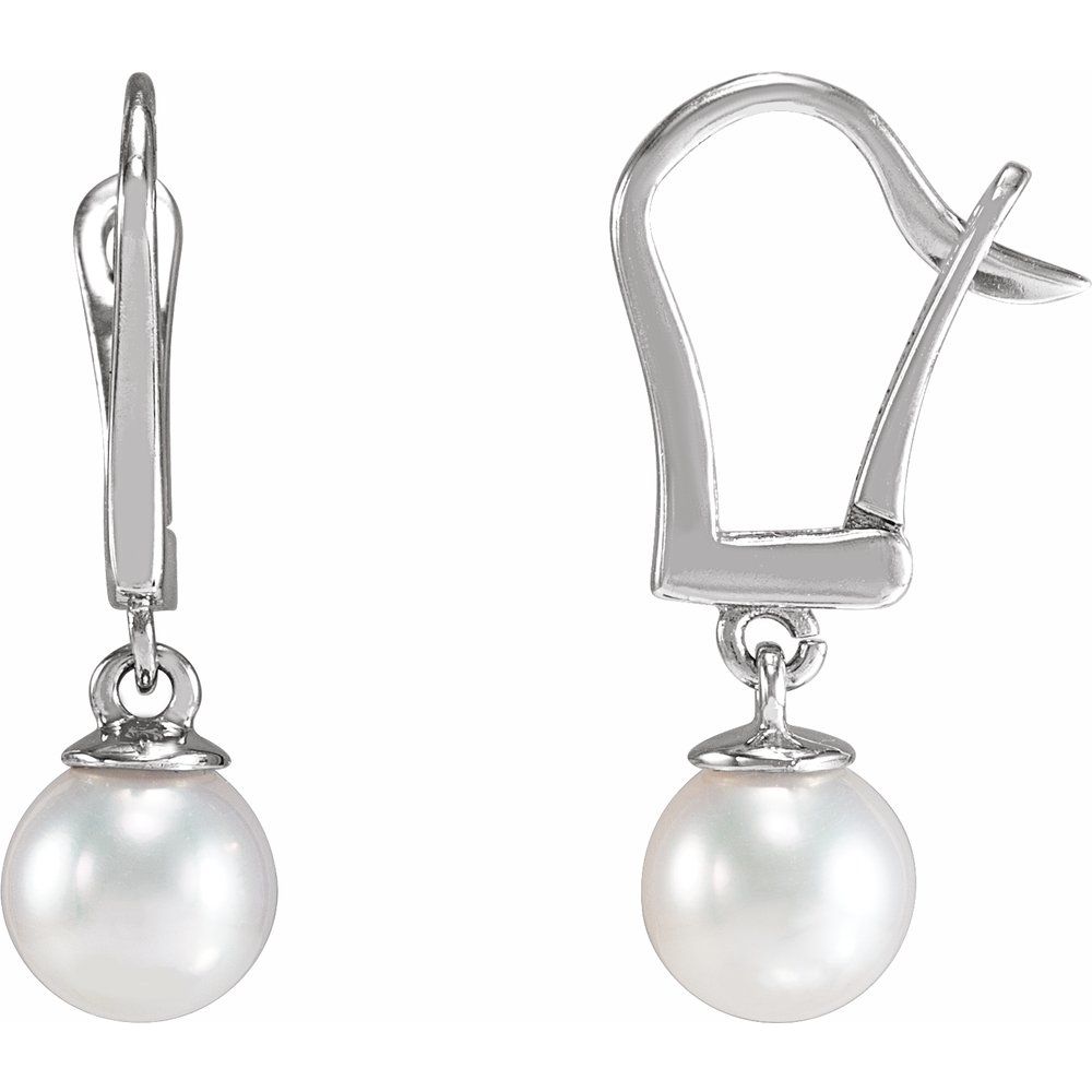 Pearl Round Cut Badarika  in 9K White Gold