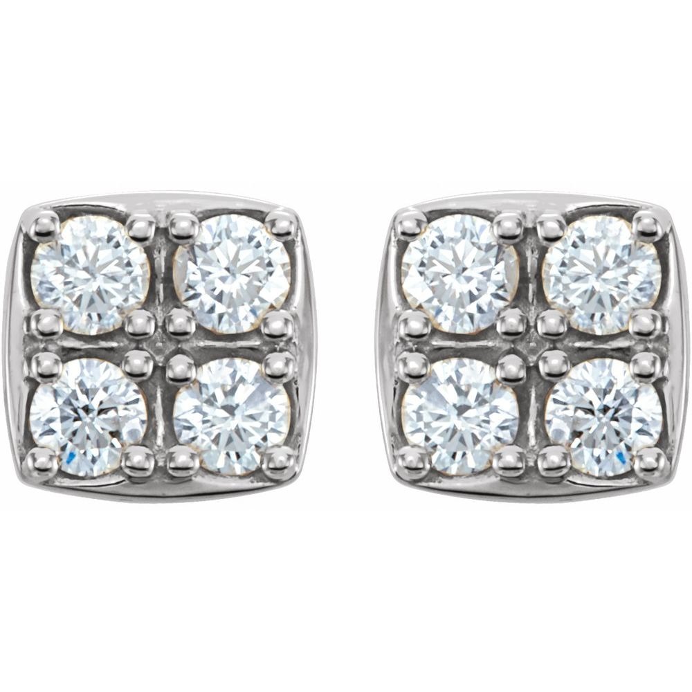 Natural Cluster Diamond Earrings