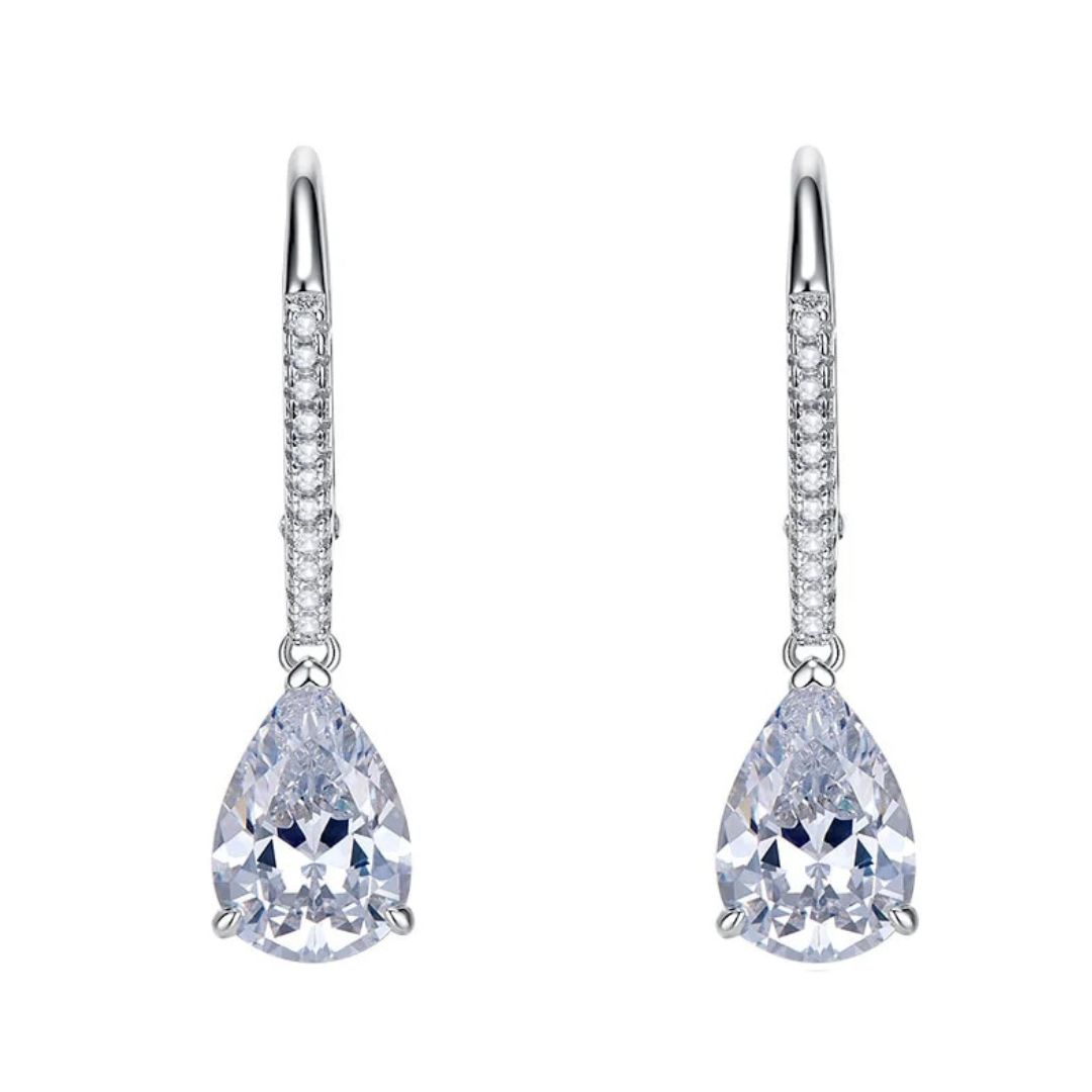 3.20 Carat Natural Drop Diamond Earrings
