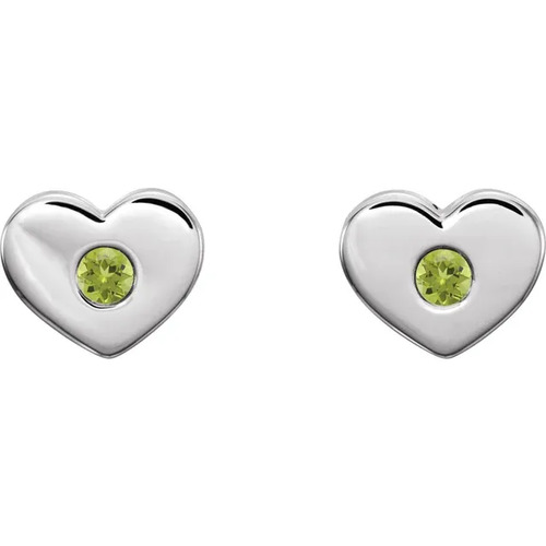 0.1 Ct Peridot Round Cut Annisha  in 9K White Gold