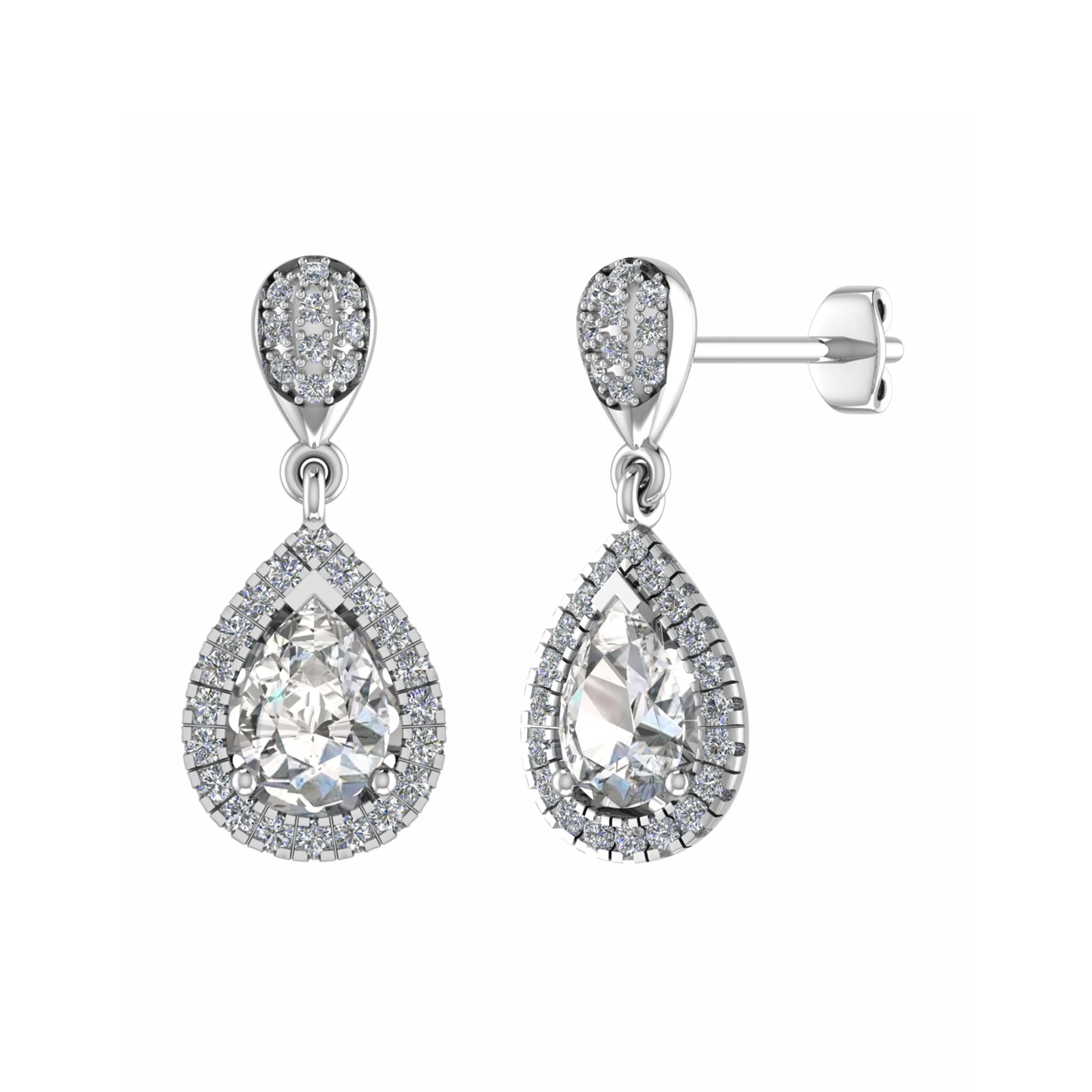 0.80 - 3.00 Carat Natural Drop Diamond Earrings