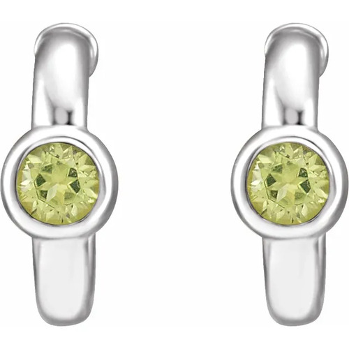 0.24 Ct Peridot Round Cut  in 9K White Gold