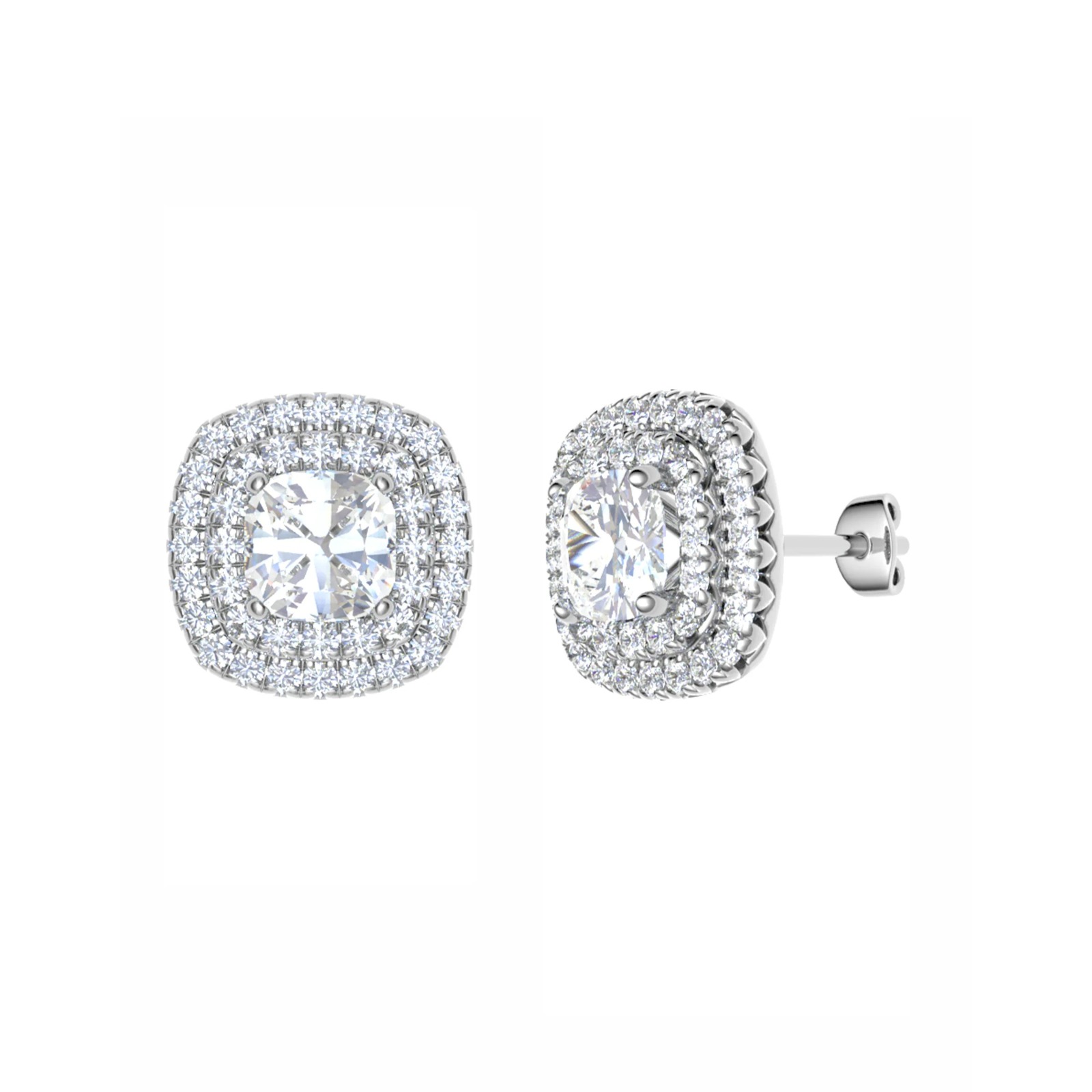 0.10 - 3.00 Carat Natural Halo Diamond Earrings