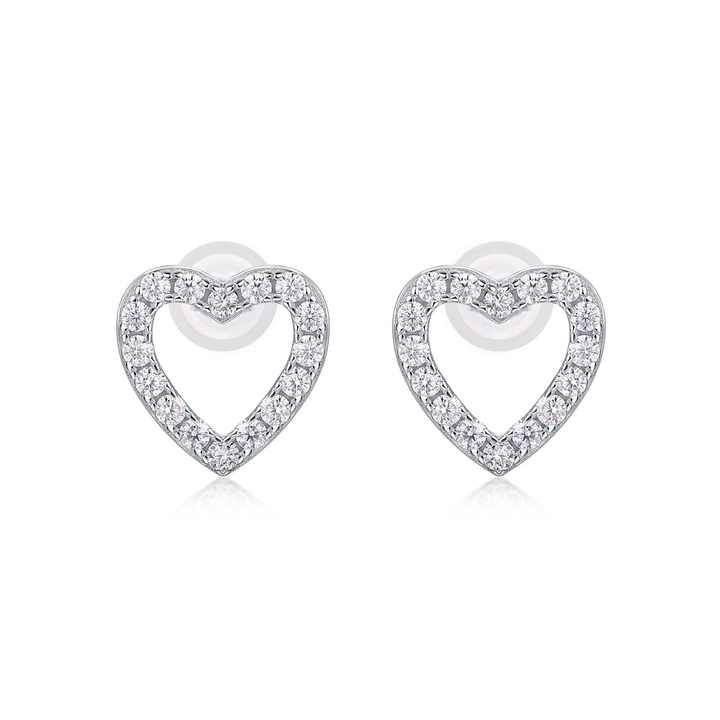 0.1 Ct Lab-Created Round Cut Stefena Cluster Diamond Earrings in Silver 925