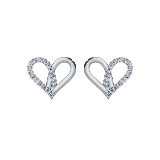 0.3 Ct Lab-Created Round Cut Jebina Cluster Diamond Earrings in Silver 925