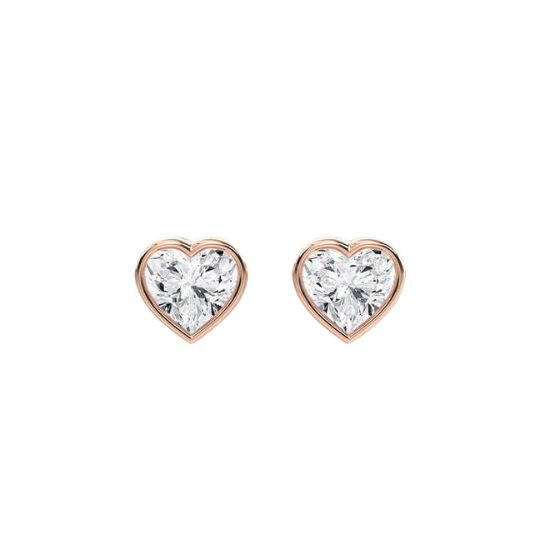 0.6 Ct Lab-Created Heart Cut Leeza  Studs Diamond Earrings in Silver 925