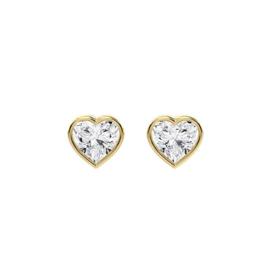 0.6 Ct Lab-Created Heart Cut Leeza  Studs Diamond Earrings in Silver 925