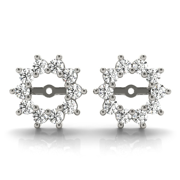 1 Ct Lab-Created Round Cut Rylee Ear Jackets & Climbers Diamond Earrings in Silver 925