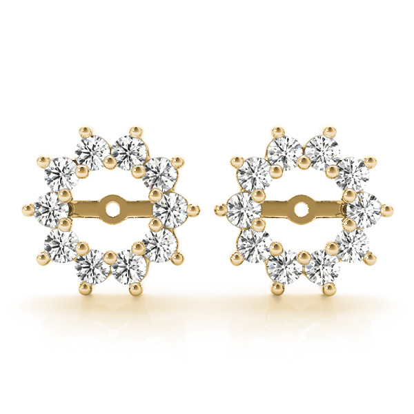 1 Ct Lab-Created Round Cut Rylee Ear Jackets & Climbers Diamond Earrings in Silver 925