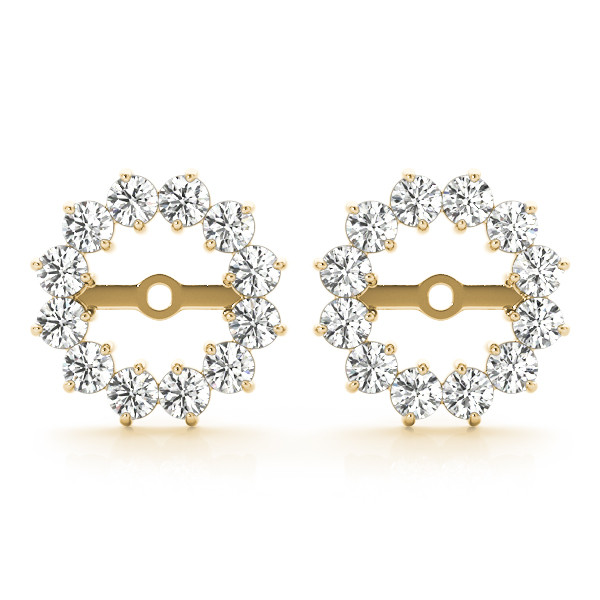 0.6 Ct Natural Round Cut Charlie Ear Jackets & Climbers Diamond Earrings in Silver 925