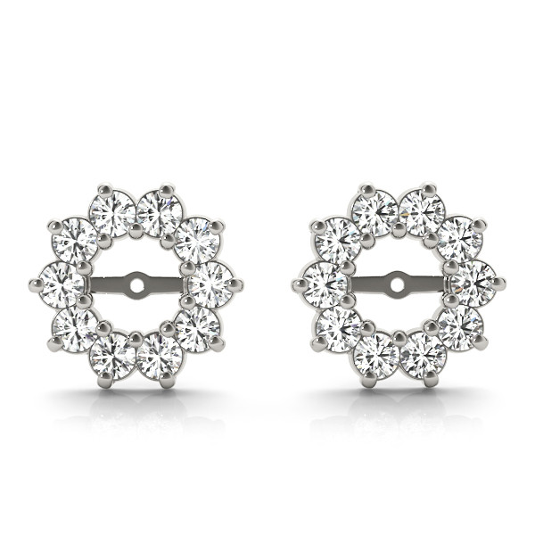 0.6 Ct Lab-Created Round Cut Rylee Ear Jackets & Climbers Diamond Earrings in Silver 925