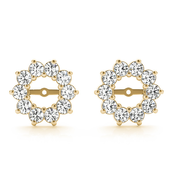 0.6 Ct Lab-Created Round Cut Rylee Ear Jackets & Climbers Diamond Earrings in Silver 925