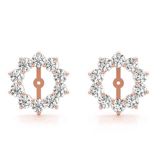 2 Ct Lab-Created Round Cut Stevie Ear Jackets & Climbers Diamond Earrings in Silver 925