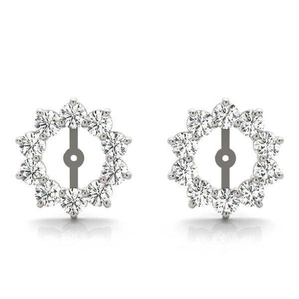 2 Ct Lab-Created Round Cut Stevie Ear Jackets & Climbers Diamond Earrings in Silver 925