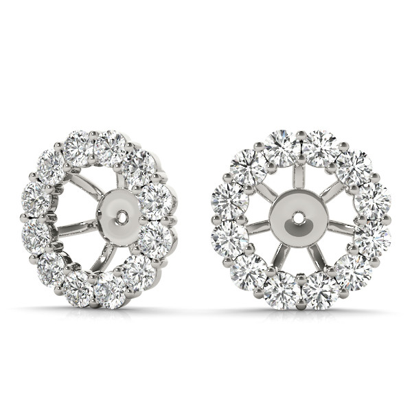 0.66 Ct Lab-Created Round Cut Laurie Ear Jackets & Climbers Diamond Earrings in Silver 925