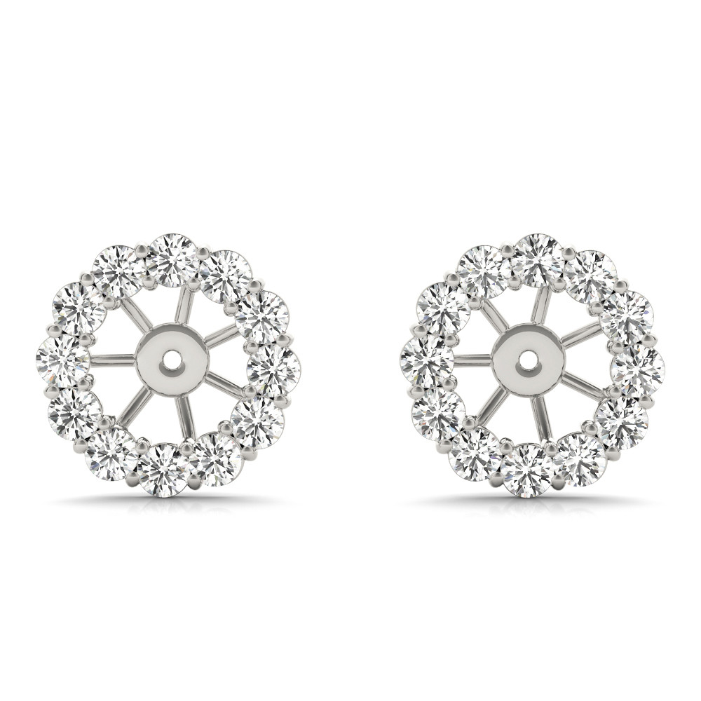 0.9 Ct Lab-Created Round Cut Remy Ear Jackets & Climbers Diamond Earrings in Silver 925