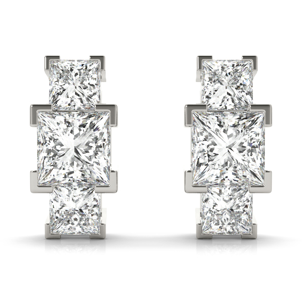 0.22 Ct Lab-Created Princess Cut Chlara Cluster Diamond Earrings in Silver 925