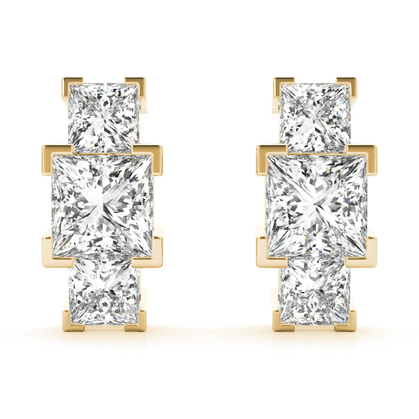 0.22 Ct Lab-Created Princess Cut Chlara Cluster Diamond Earrings in Silver 925