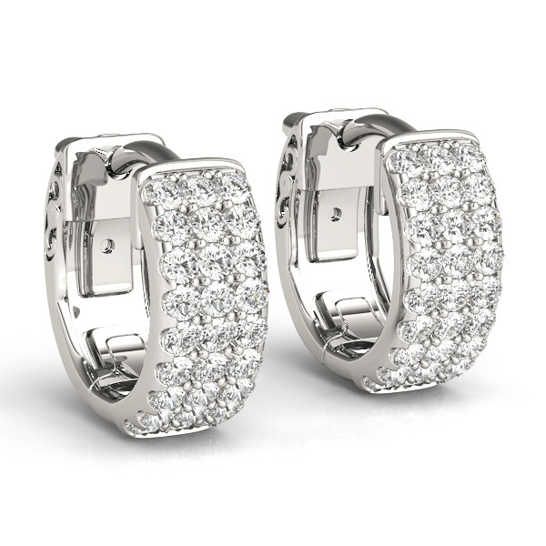 0.54 Ct Lab-Created Round Cut Victoria Hoop Diamond Earrings in Silver 925