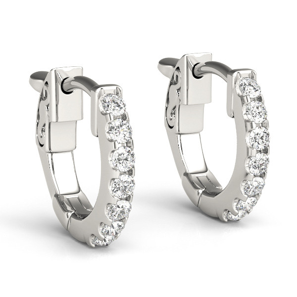 0.24 Ct Lab-Created Round Cut Brooklyn Hoop Diamond Earrings in Silver 925