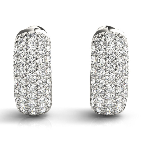 0.84 Ct Lab-Created Round Cut Gianna Hoop Diamond Earrings in Silver 925