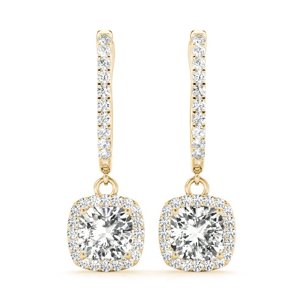 0.8 Ct Lab-Created Cushion Cut Alitza  Halo Diamond Earrings in Silver 925