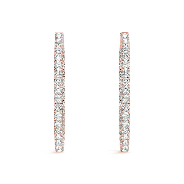 2.2 Ct Lab-Created Round Cut Isabel  Hoop Diamond Earrings in Silver 925