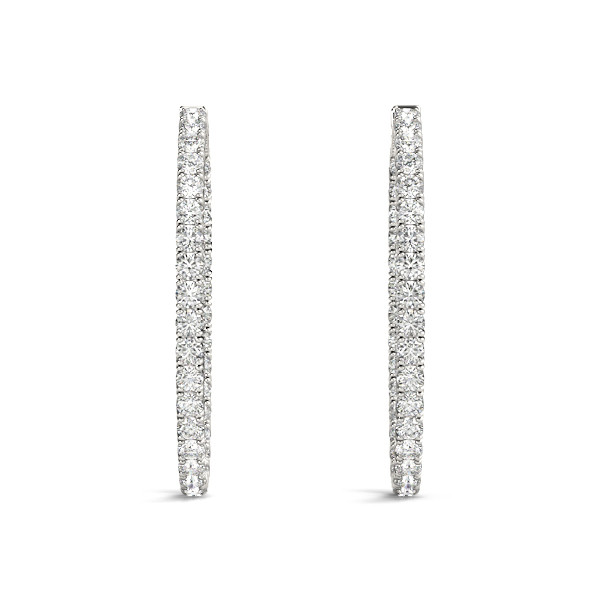 2.2 Ct Lab-Created Round Cut Isabel  Hoop Diamond Earrings in Silver 925