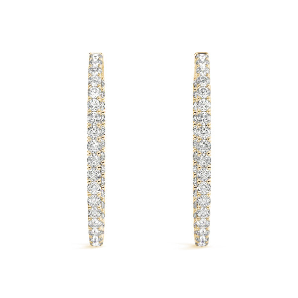 2.2 Ct Lab-Created Round Cut Isabel  Hoop Diamond Earrings in Silver 925