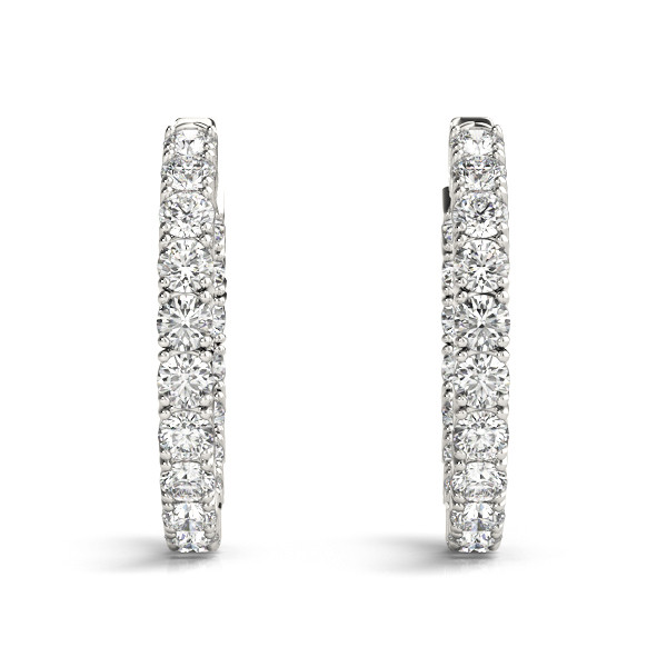 3.6 Ct Lab-Created Round Cut Bonnie  Hoop Diamond Earrings in Silver 925