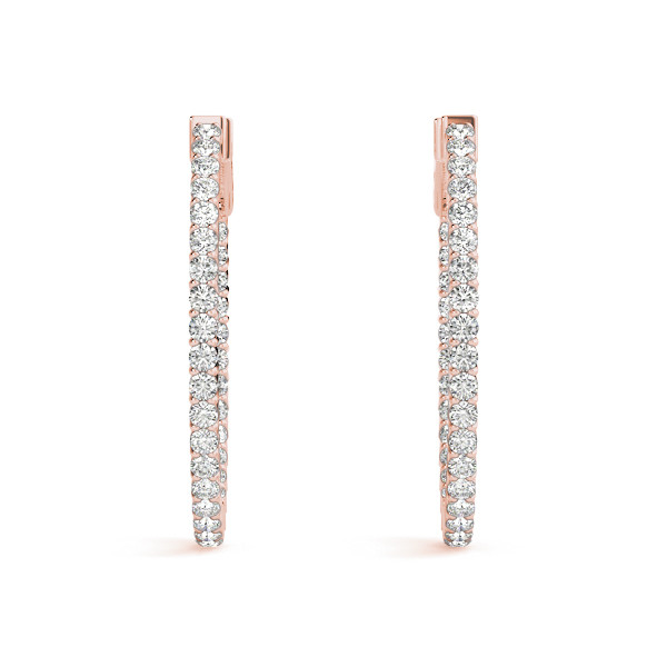 1.26 Ct Lab-Created Round Cut luca  Hoop Diamond Earrings in Silver 925