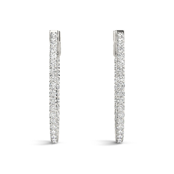 1.26 Ct Lab-Created Round Cut luca  Hoop Diamond Earrings in Silver 925