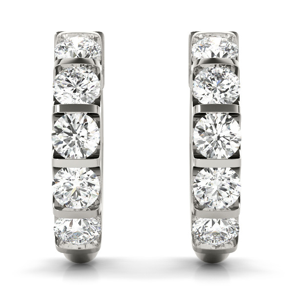 0.25 Ct Lab-Created Round Cut Brooke  Hoop Diamond Earrings in Silver 925