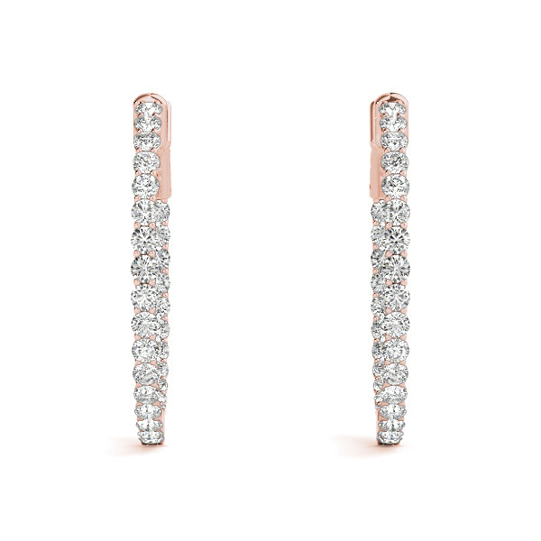 0.76 Ct Lab-Created Round Cut Azilis  Hoop Diamond Earrings in Silver 925