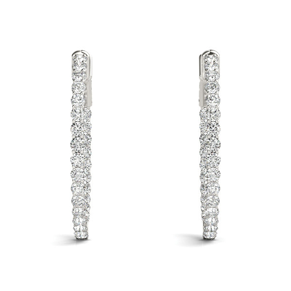 0.76 Ct Lab-Created Round Cut Azilis  Hoop Diamond Earrings in Silver 925