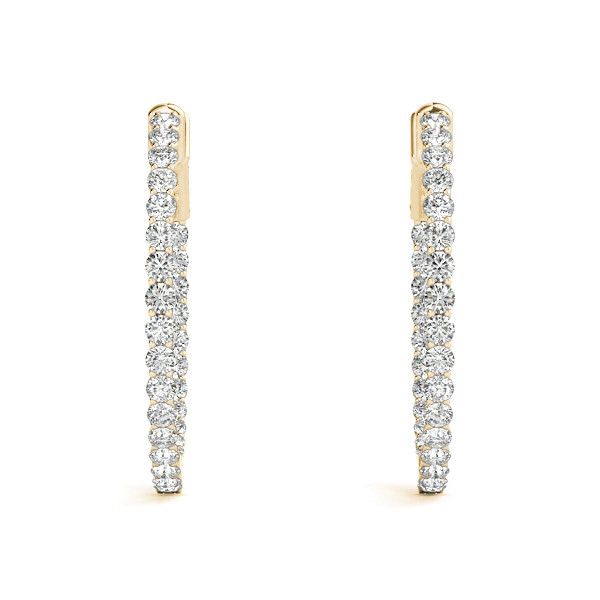 0.76 Ct Lab-Created Round Cut Azilis  Hoop Diamond Earrings in Silver 925