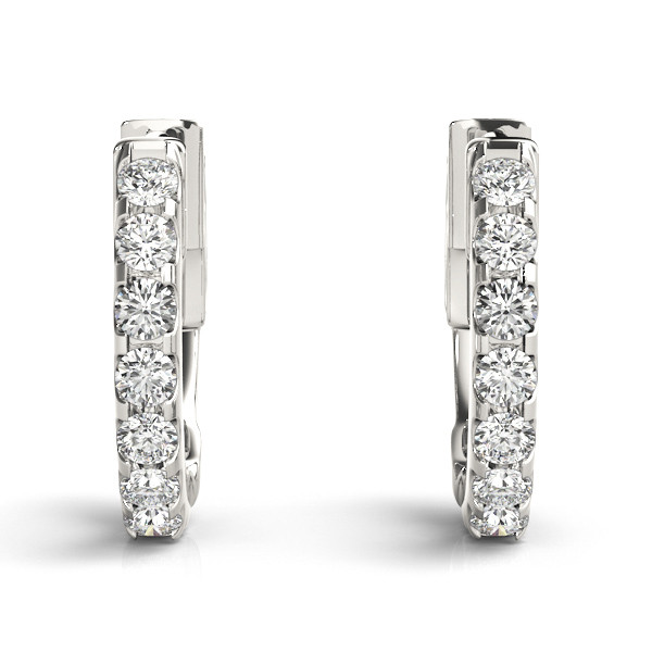 0.28 Ct Lab-Created Round Cut Antea Hoop Diamond Earrings in Silver 925