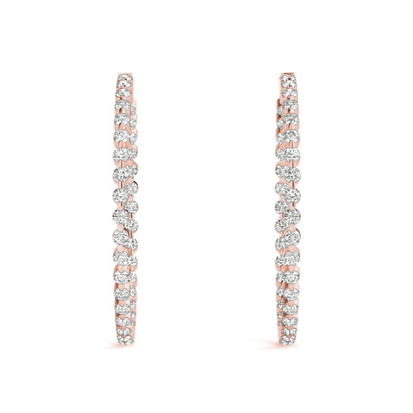 1.14 Ct Lab-Created Round Cut Ethan  Hoop Diamond Earrings in Silver 925