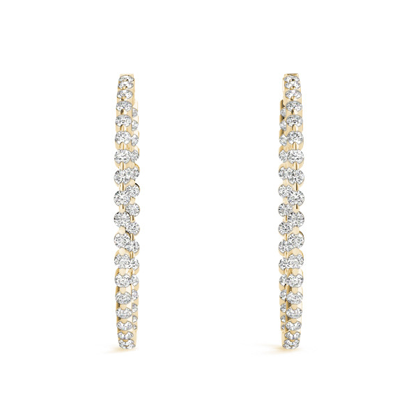 1.14 Ct Lab-Created Round Cut Ethan  Hoop Diamond Earrings in Silver 925