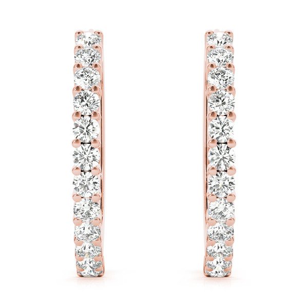 0.24 Ct Lab-Created Round Cut Evelyn  Hoop Diamond Earrings in Silver 925