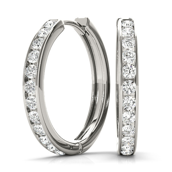 0.24 Ct Lab-Created Round Cut Maisy Hoop Diamond Earrings in Silver 925