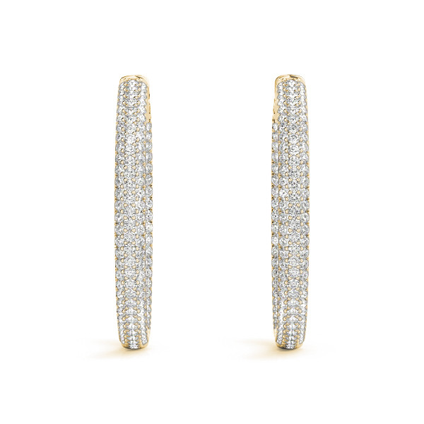 1 Ct Lab-Created Round Cut Rosle Hoop Diamond Earrings in Silver 925