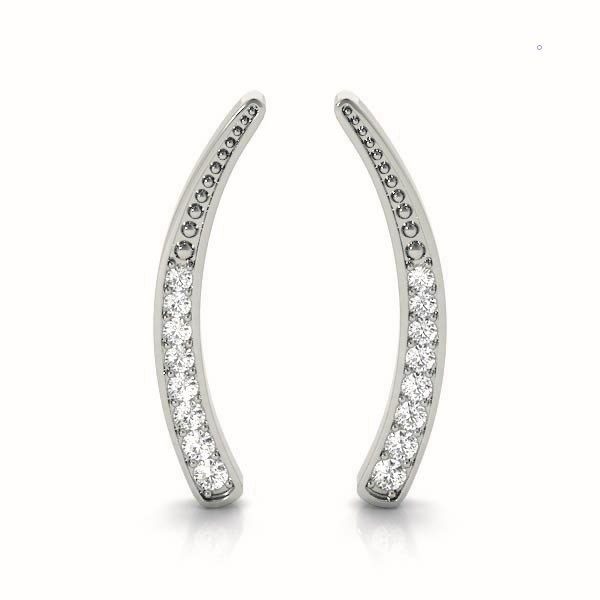 0.24 Ct Lab-Created Round Cut Faith Hoop Diamond Earrings in Silver 925