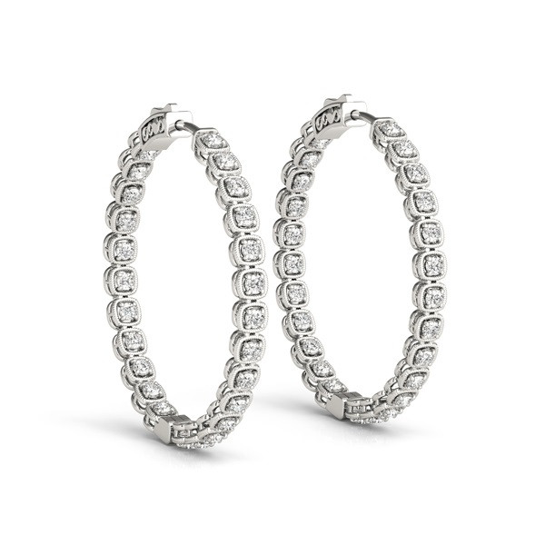 0.42 Ct Lab-Created Round Cut Isabelle  Hoop Diamond Earrings in Silver 925