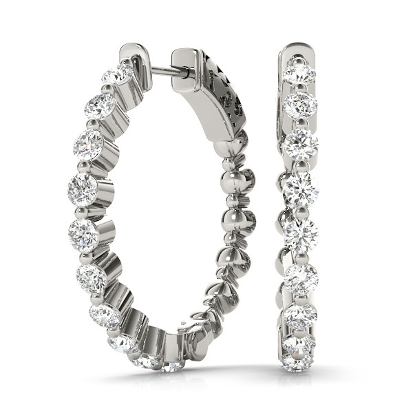 1 Ct Lab-Created Round Cut Maryam  Hoop Diamond Earrings in Silver 925